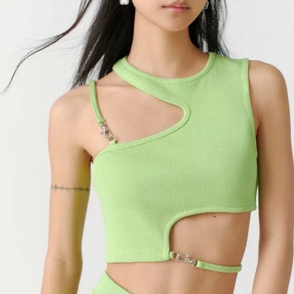 Ragged Priest Asymmetrical Green Tank